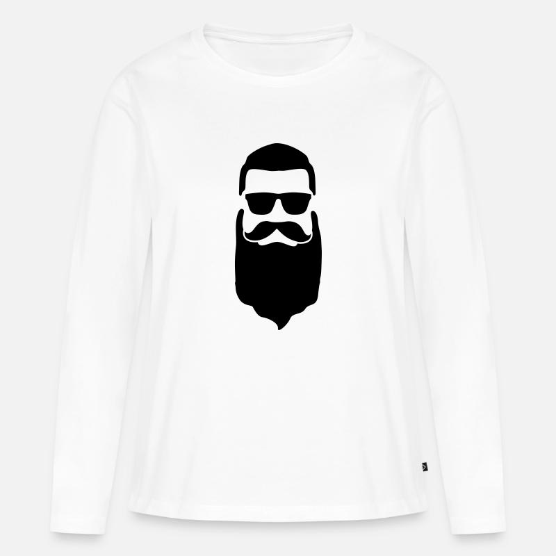 Bart - Frauen Premium Bio Langarmshirt - Weiß