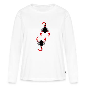 scorpion - T-shirt manches longues Premium bio Femme - blanc - Devant - Julia (174cm)