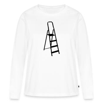 chef de chef de chantier chantier maître d’ouvrage - T-shirt manches longues Premium bio Femme - blanc - Devant - Julia (174cm)