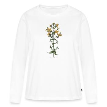 Millepertuis - T-shirt manches longues Premium bio Femme - blanc - Devant - Julia (174cm)