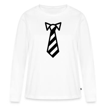 Cravate - T-shirt manches longues Premium bio Femme - blanc - Devant - Julia (174cm)