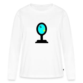 Beauté miroir - T-shirt manches longues Premium bio Femme - blanc - Devant - Julia (174cm)