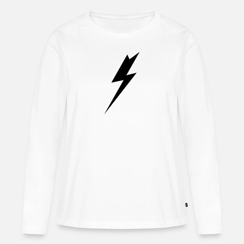 Blitz - Frauen Premium Bio Langarmshirt - Weiß