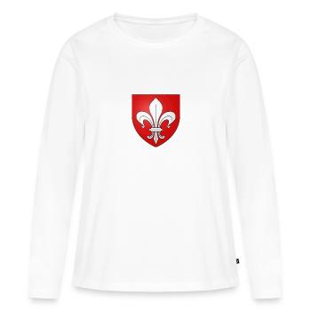 Blason Lille - T-shirt manches longues Premium bio Femme - blanc - Devant - Julia (174cm)