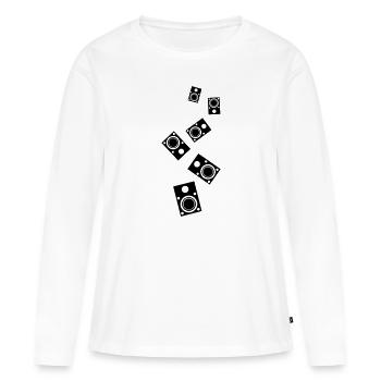 Symbole de musique des haut-parleurs - T-shirt manches longues Premium bio Femme - blanc - Devant - Julia (174cm)
