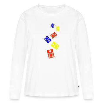 Symbole de musique des haut-parleurs - T-shirt manches longues Premium bio Femme - blanc - Devant - Julia (174cm)