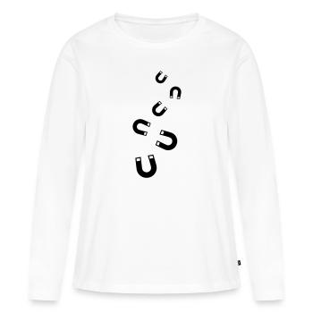 Équitation - T-shirt manches longues Premium bio Femme - blanc - Devant - Julia (174cm)