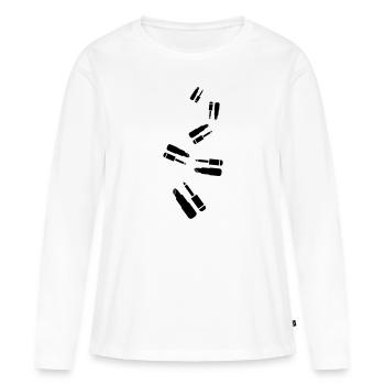 Make Up Kosmetik Icon - Frauen Premium Bio Langarmshirt - Weiß - Vorne - Julia (174cm)