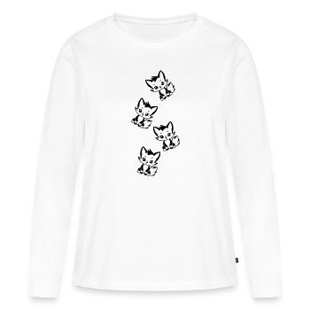 Renard Animal Bébé - T-shirt manches longues Premium bio Femme - blanc - Devant - Julia (174cm)
