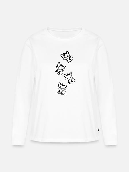 Fuchs Tier Baby - Frauen Premium Bio Langarmshirt - Weiß