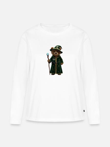 Wizard - Frauen Premium Bio Langarmshirt - Weiß