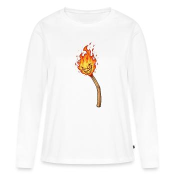 Gobelin Flamboyant - T-shirt manches longues Premium bio Femme - blanc - Devant - Julia (174cm)