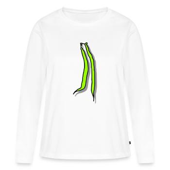 Haricots verts - T-shirt manches longues Premium bio Femme - blanc - Devant - Julia (174cm)