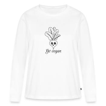 Rübe-go vegan! - Frauen Premium Bio Langarmshirt - Weiß - Vorne - Julia (174cm)