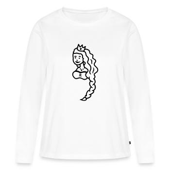 Prinzessin Haare - line - Frauen Premium Bio Langarmshirt - Weiß - Vorne - Julia (174cm)