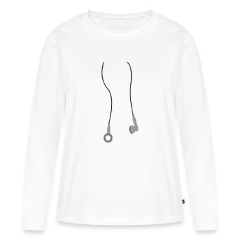 kopfhoerer3 - Frauen Premium Bio Langarmshirt - Weiß - Vorne - Julia (174cm)