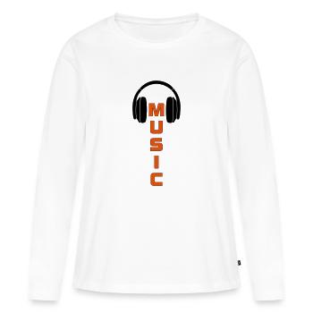 Music DJ Dubstep T Shirt - Frauen Premium Bio Langarmshirt - Weiß - Vorne - Julia (174cm)