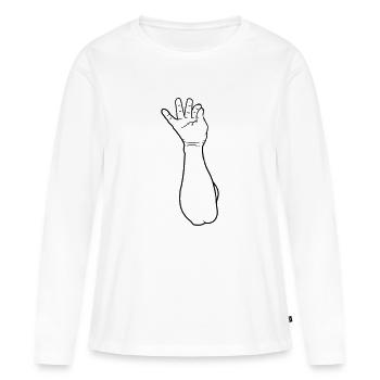 Les doigts dispersent le sel - T-shirt manches longues Premium bio Femme - blanc - Devant - Julia (174cm)