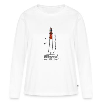 Phare d'Yttergrund, ailes, textiles et cadeaux - T-shirt manches longues Premium bio Femme - blanc - Devant - Julia (174cm)