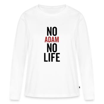 Pas d’Adam pas de vie - T-shirt manches longues Premium bio Femme - blanc - Devant - Julia (174cm)