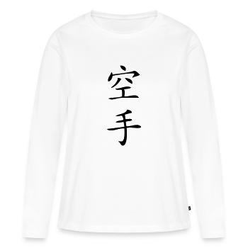 Karate Zeichen - Frauen Premium Bio Langarmshirt - Weiß - Vorne - Julia (174cm)