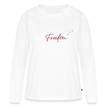 Freedom birds - T-shirt manches longues Premium bio Femme - blanc - Devant - Julia (174cm)