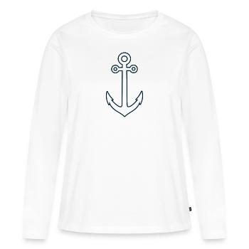 ancre - T-shirt manches longues Premium bio Femme - blanc - Devant - Julia (174cm)
