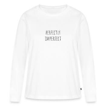 PARFAITEMENT - T-shirt manches longues Premium bio Femme - blanc - Devant - Julia (174cm)