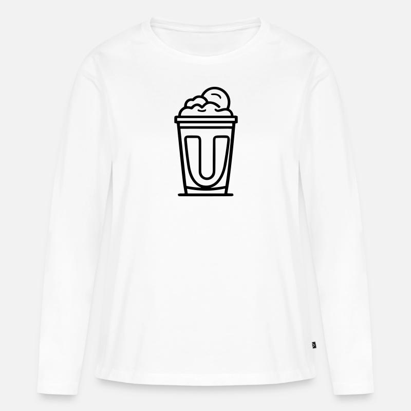 Milchshake - Frauen Premium Bio Langarmshirt - Weiß