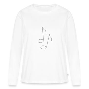 Achtelnoten grau - Frauen Premium Bio Langarmshirt - Weiß - Vorne - Julia (174cm)