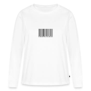 Strichcode Barcode - Frauen Premium Bio Langarmshirt - Weiß - Vorne - Julia (174cm)
