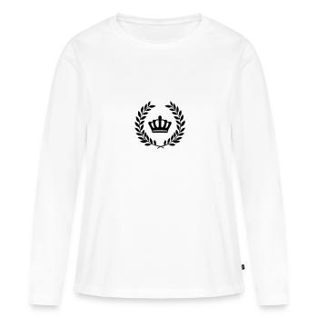 Couronne de laurier - T-shirt manches longues Premium bio Femme - blanc - Devant - Julia (174cm)