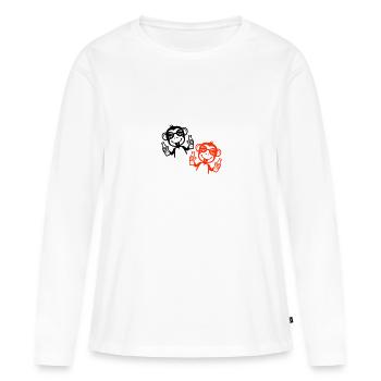 Affe Bier Party Besoffen - Frauen Premium Bio Langarmshirt - Weiß - Vorne - Julia (174cm)