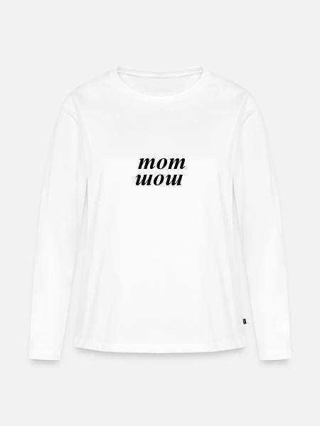mom - wow - Frauen Premium Bio Langarmshirt - Weiß