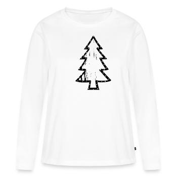 sapin - T-shirt manches longues Premium bio Femme - blanc - Devant - Julia (174cm)