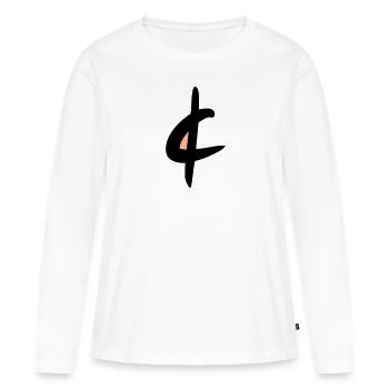 Cent Symbol, Eurocent Zeichnung, farbig. - Frauen Premium Bio Langarmshirt - Weiß - Vorne - Julia (174cm)