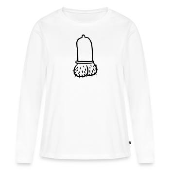 pénis - T-shirt manches longues Premium bio Femme - blanc - Devant - Julia (174cm)