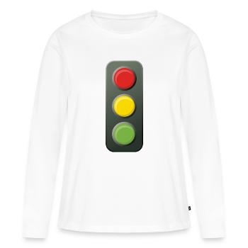 Feu de signalisation - T-shirt manches longues Premium bio Femme - blanc - Devant - Julia (174cm)