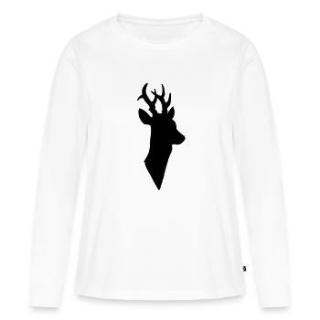 Rehbock - Frauen Premium Bio Langarmshirt - Weiß - Vorne - Julia (174cm)