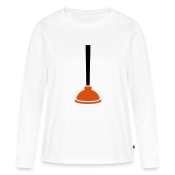 Klempner - Frauen Premium Bio Langarmshirt - Weiß - Vorne - Julia (174cm)