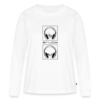 Enjoy the music. Headphones. Music. - Women's Premium Organic Long Sleeve Shirt - white - Front - Julia (174cm)