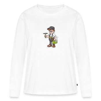 window cleaner - Women's Premium Organic Long Sleeve Shirt - white - Front - Julia (174cm)