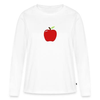 Apfel - Frauen Premium Bio Langarmshirt - Weiß - Vorne - Julia (174cm)