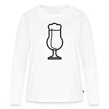 Bière - T-shirt manches longues Premium bio Femme - blanc - Devant - Julia (174cm)