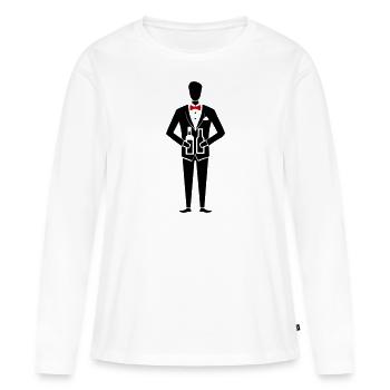 Enterrement de vie de garçon Marié Enterrement de vie de garçon - T-shirt manches longues Premium bio Femme - blanc - Devant - Julia (174cm)