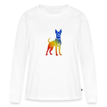 Pinscher Hund - Frauen Premium Bio Langarmshirt - Weiß - Vorne - Julia (174cm)