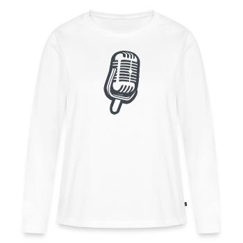 Microphone - Women's Premium Organic Long Sleeve Shirt - white - Front - Julia (174cm)