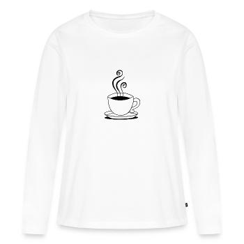 coffee pot - Women's Premium Organic Long Sleeve Shirt - white - Front - Julia (174cm)
