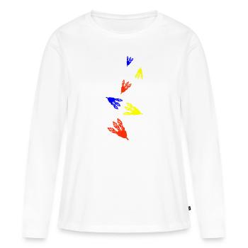 Icône de légume - T-shirt manches longues Premium bio Femme - blanc - Devant - Julia (174cm)