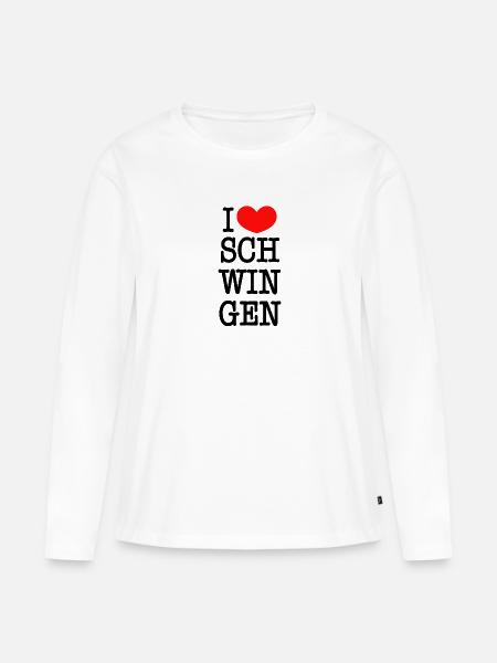 I love Schwingen - Frauen Premium Bio Langarmshirt - Weiß